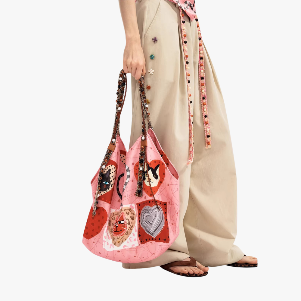 Cœuria Cat Print Shoulder Bag