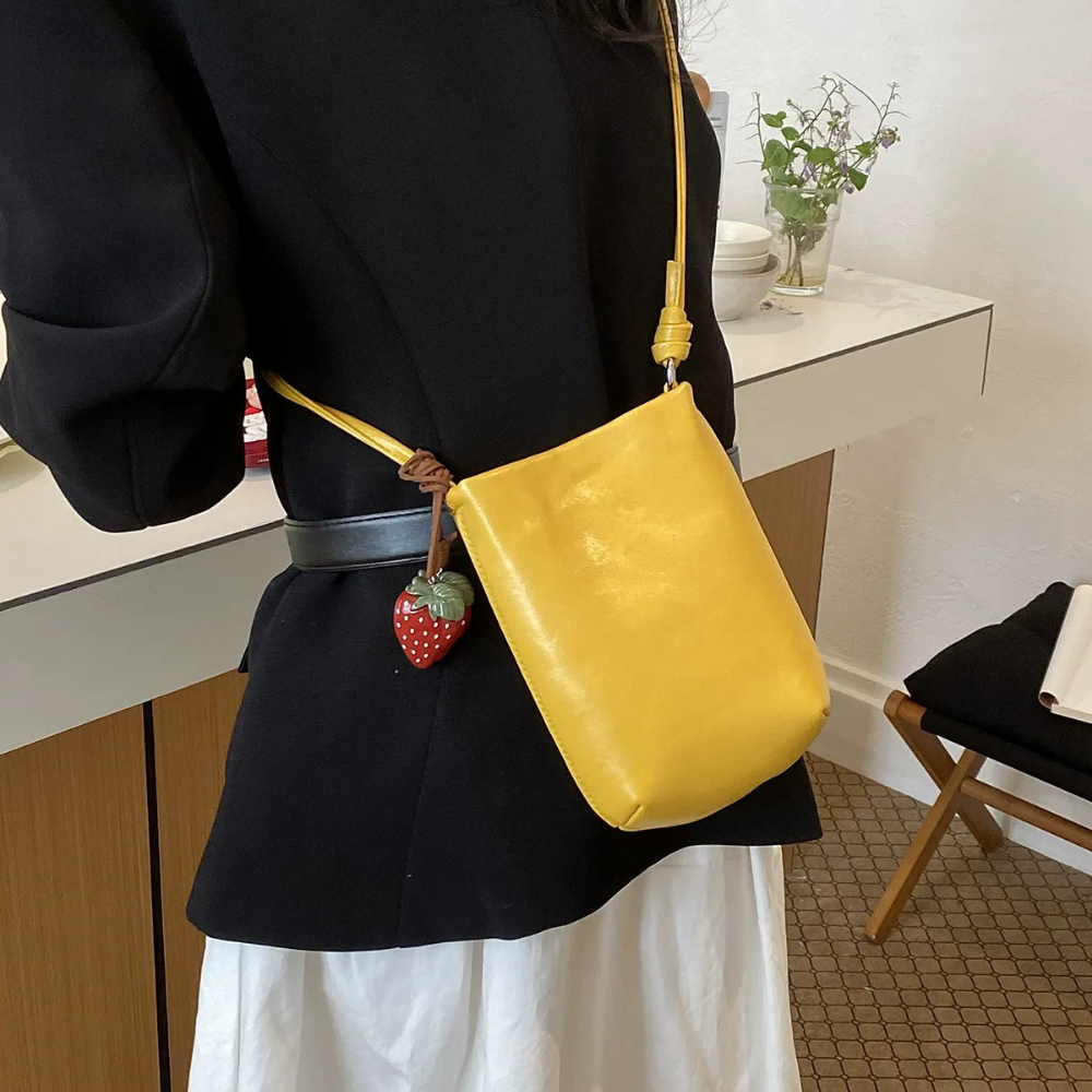 Fruttina Strawberry Charm Bucket Bag