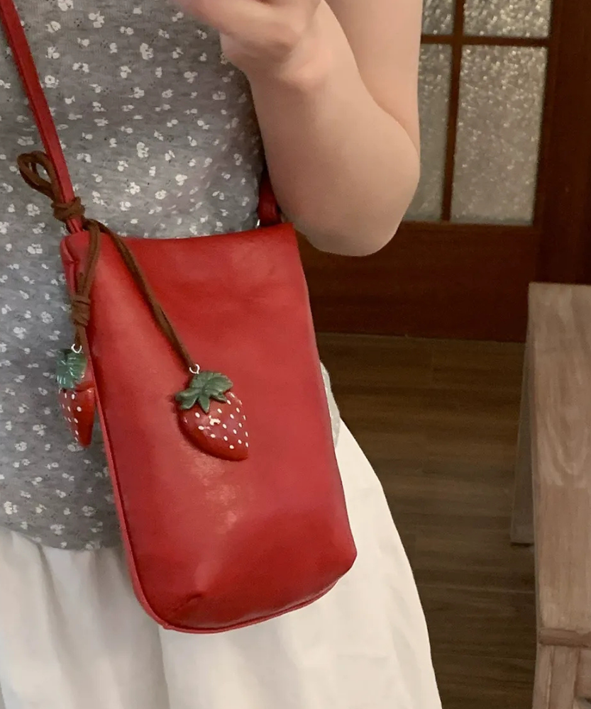 Fruttina Strawberry Charm Bucket Bag