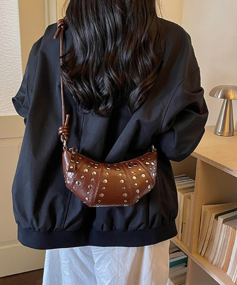 Tavrina Studded Croissant Shoulder Bag