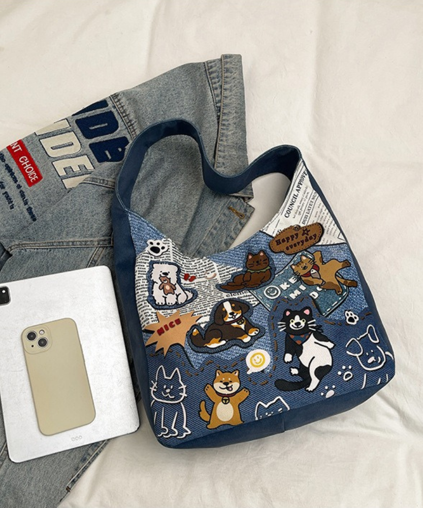 Canella Dog Print Shoulder Bag
