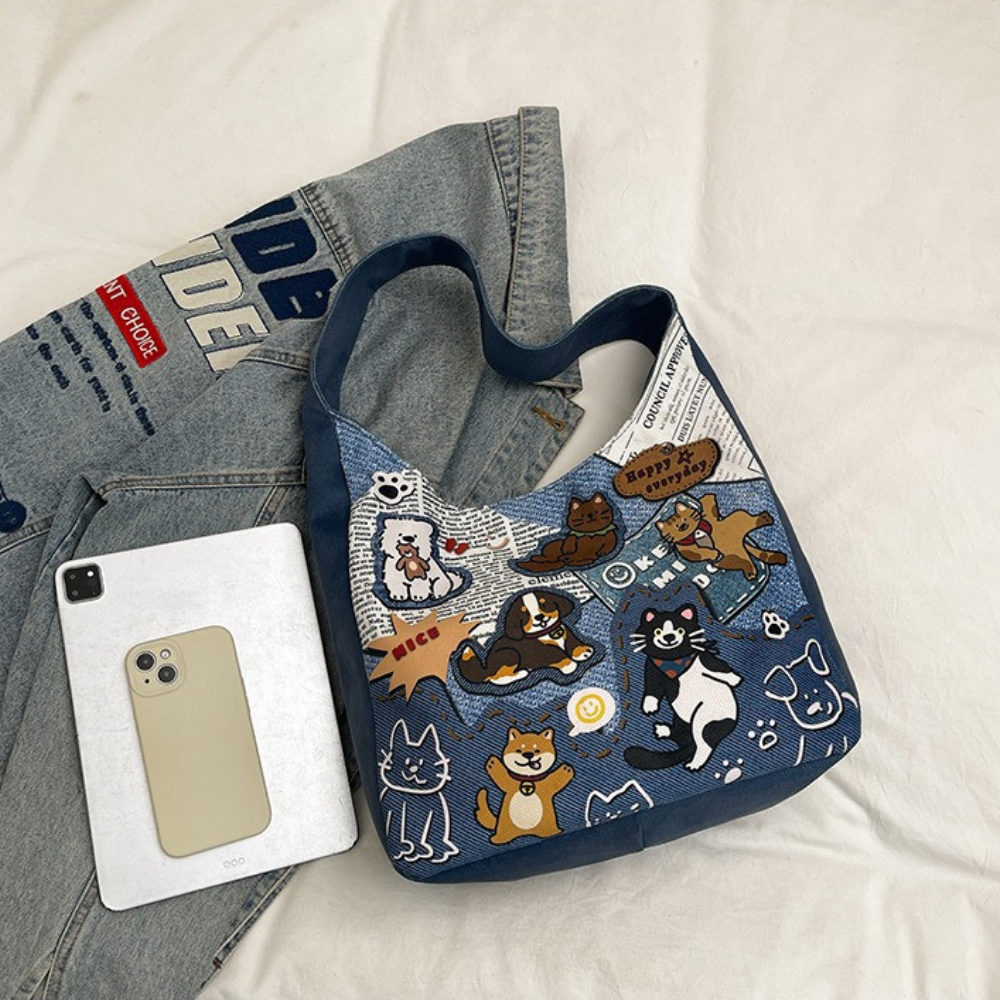 Canella Dog Print Shoulder Bag