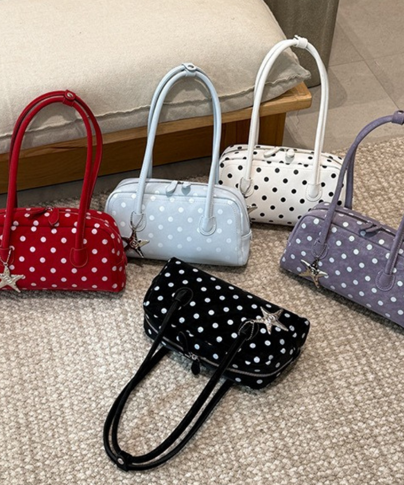 Poléris Polka Dot Barrel Bag