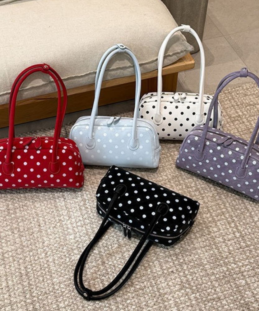 Poléris Polka Dot Barrel Bag