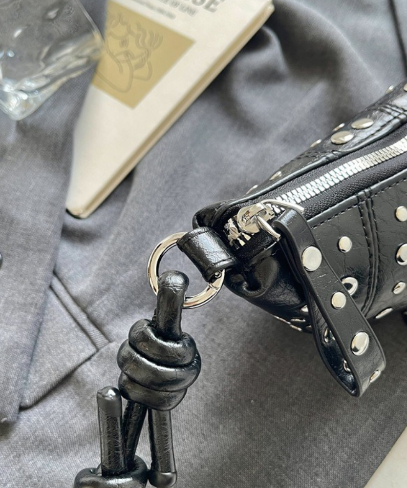 Tavrina Studded Croissant Shoulder Bag