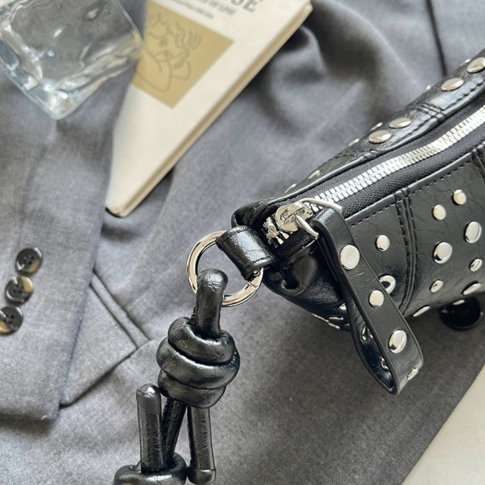 Tavrina Studded Croissant Shoulder Bag