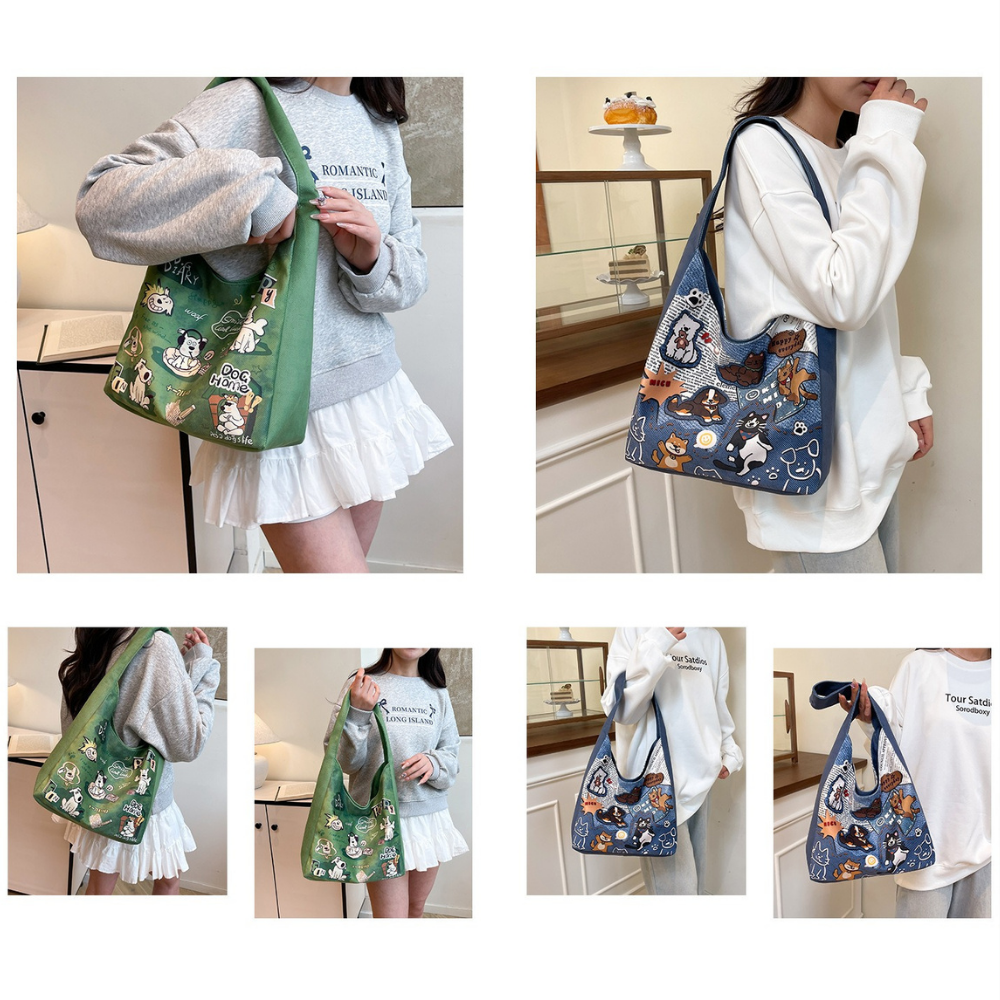 Canella Dog Print Shoulder Bag