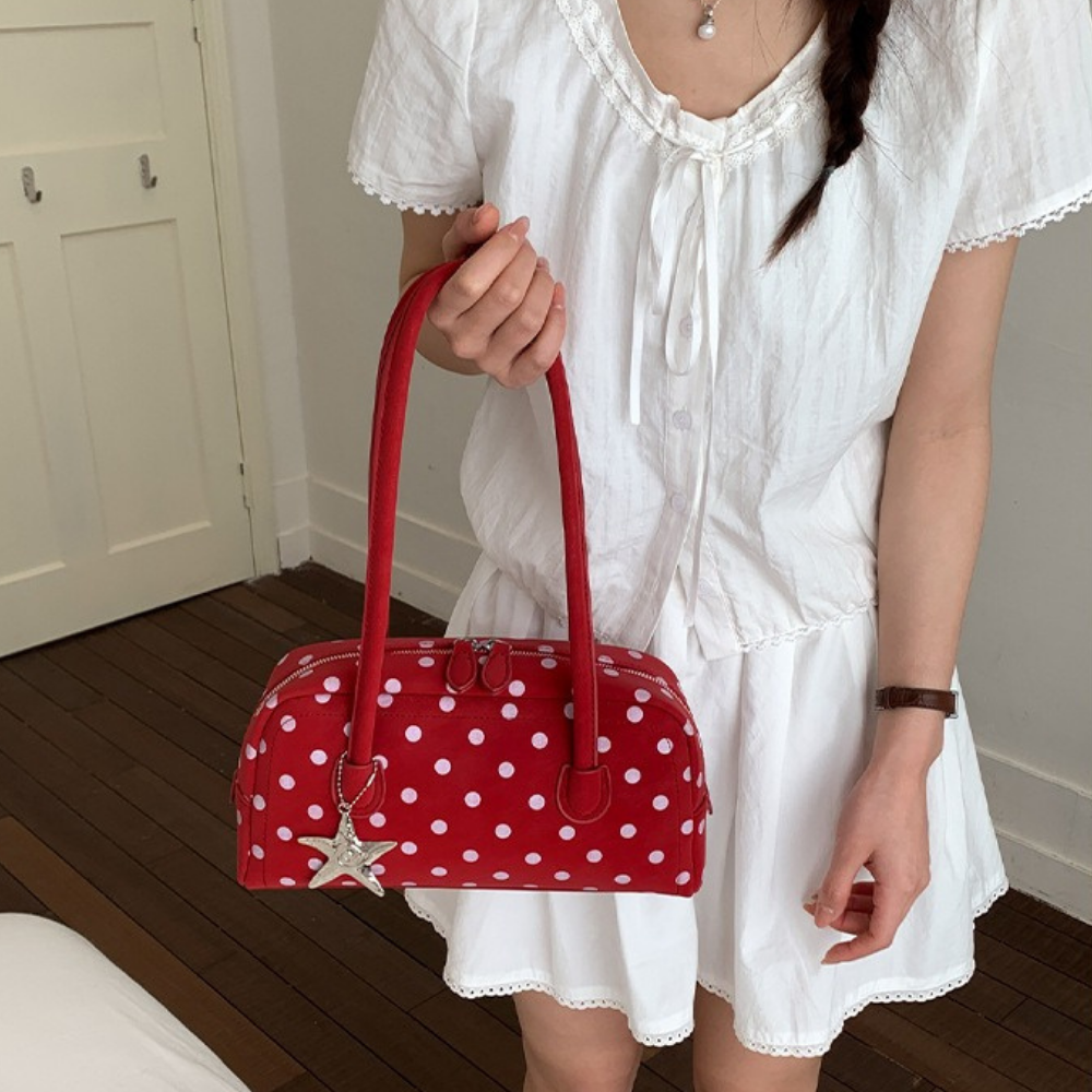 Poléris Polka Dot Barrel Bag