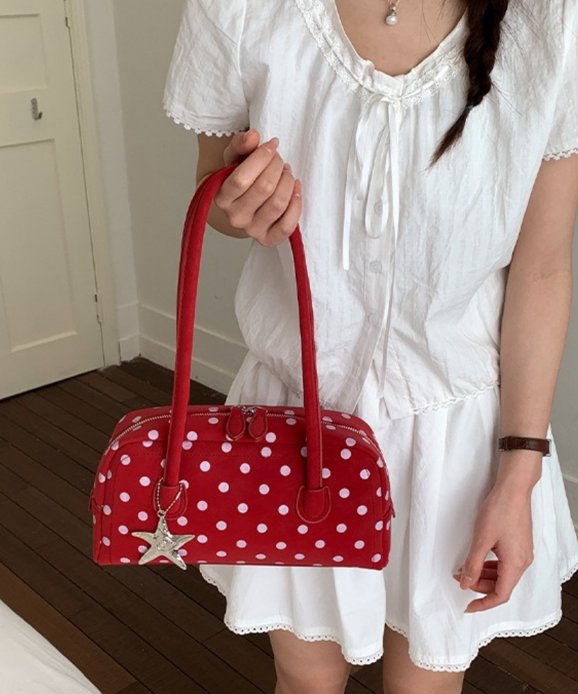 Poléris Polka Dot Barrel Bag