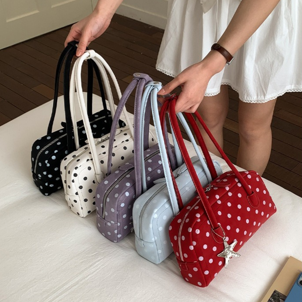 Poléris Polka Dot Barrel Bag