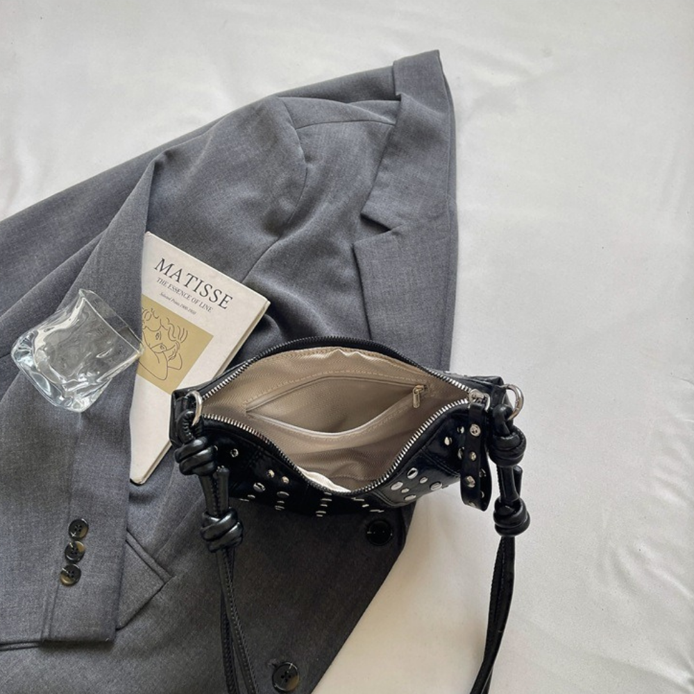 Tavrina Studded Croissant Shoulder Bag
