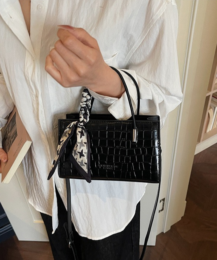 Novera Croc-Embossed Mini Shoulder Bag