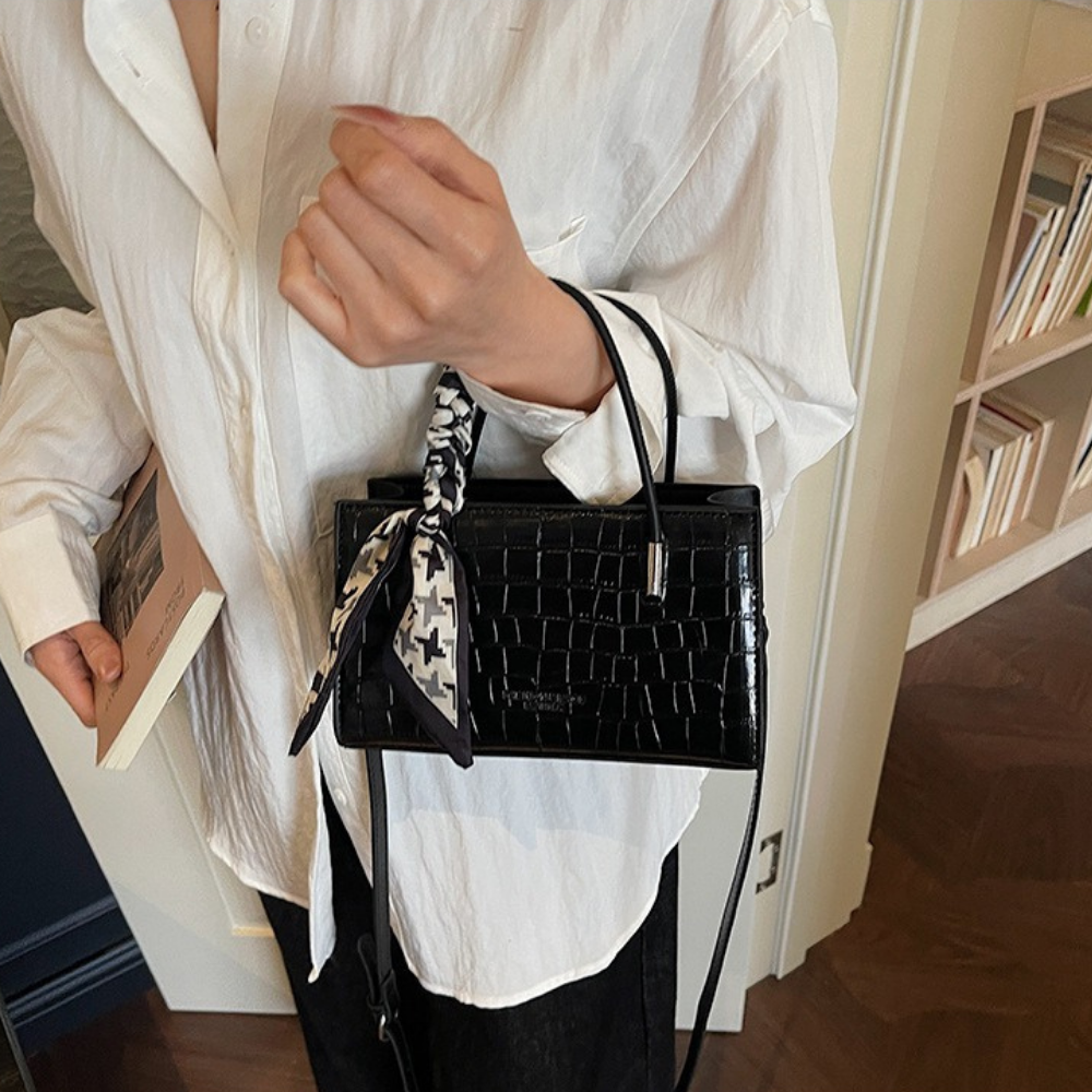 Novera Croc-Embossed Mini Shoulder Bag