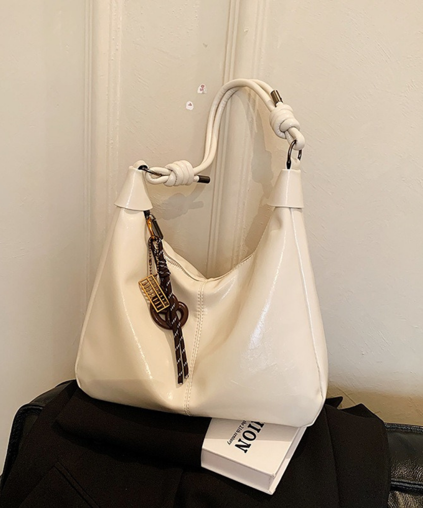 Léonie Glossy Hobo Bag