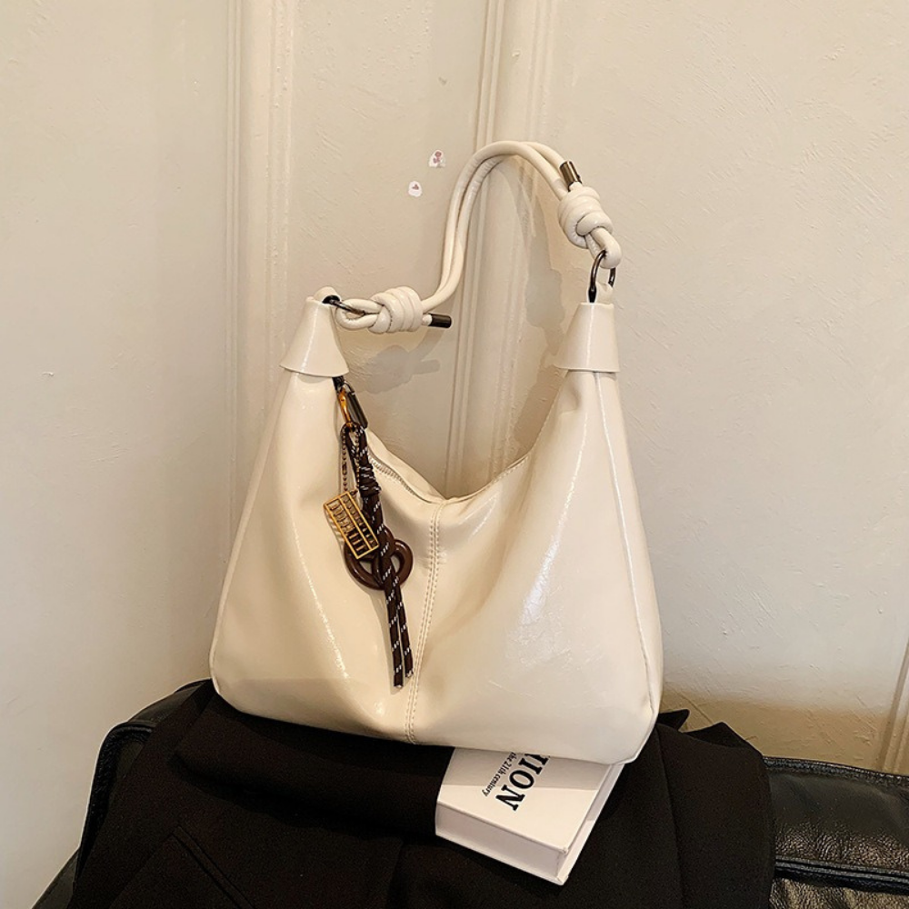 Léonie Glossy Hobo Bag