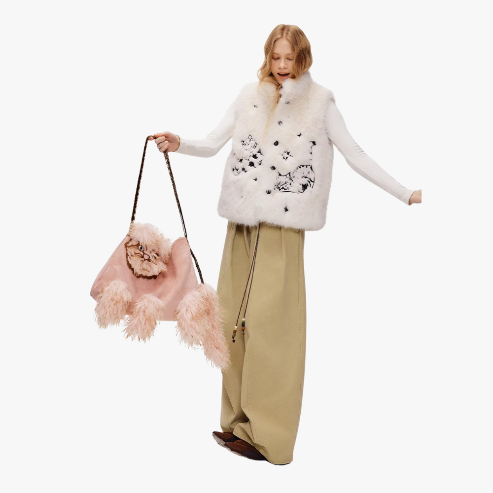 Félinea Faux Fur Cat Shoulder Bag