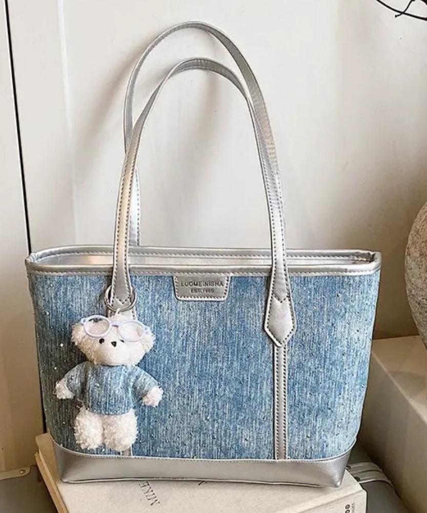 Elowen Denim-Look Tote Bag