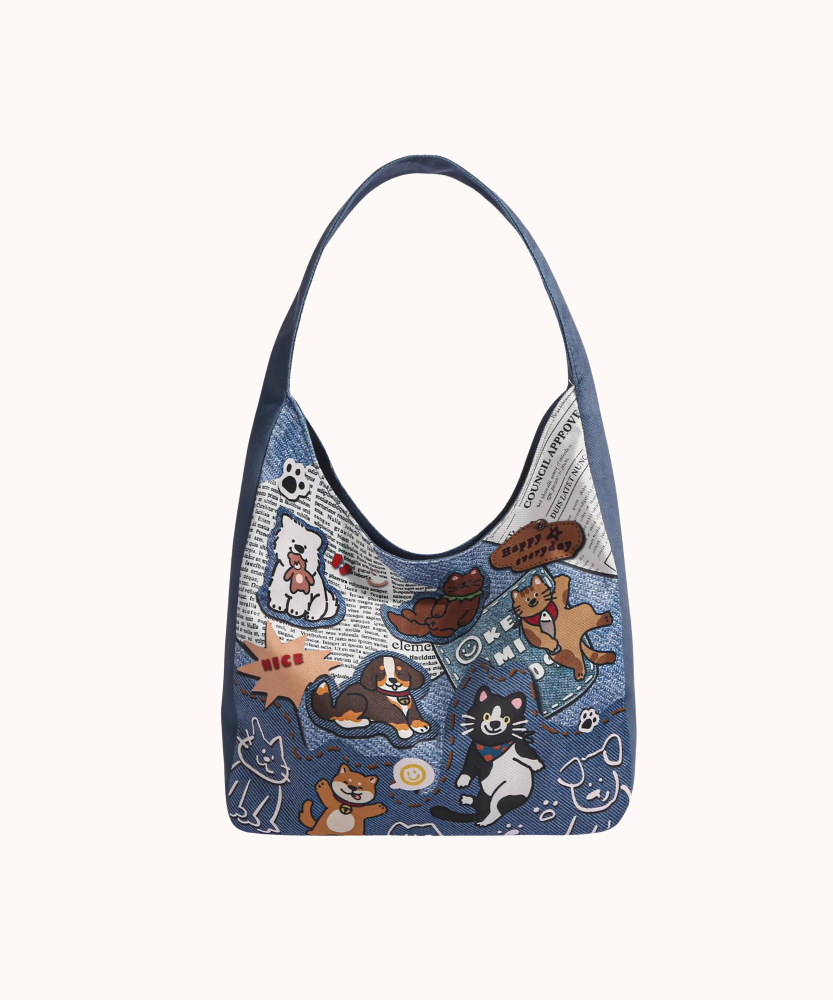 Canella Dog Print Shoulder Bag