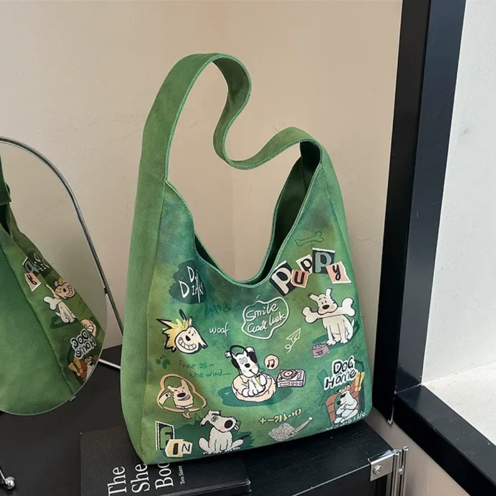 Canella Dog Print Shoulder Bag