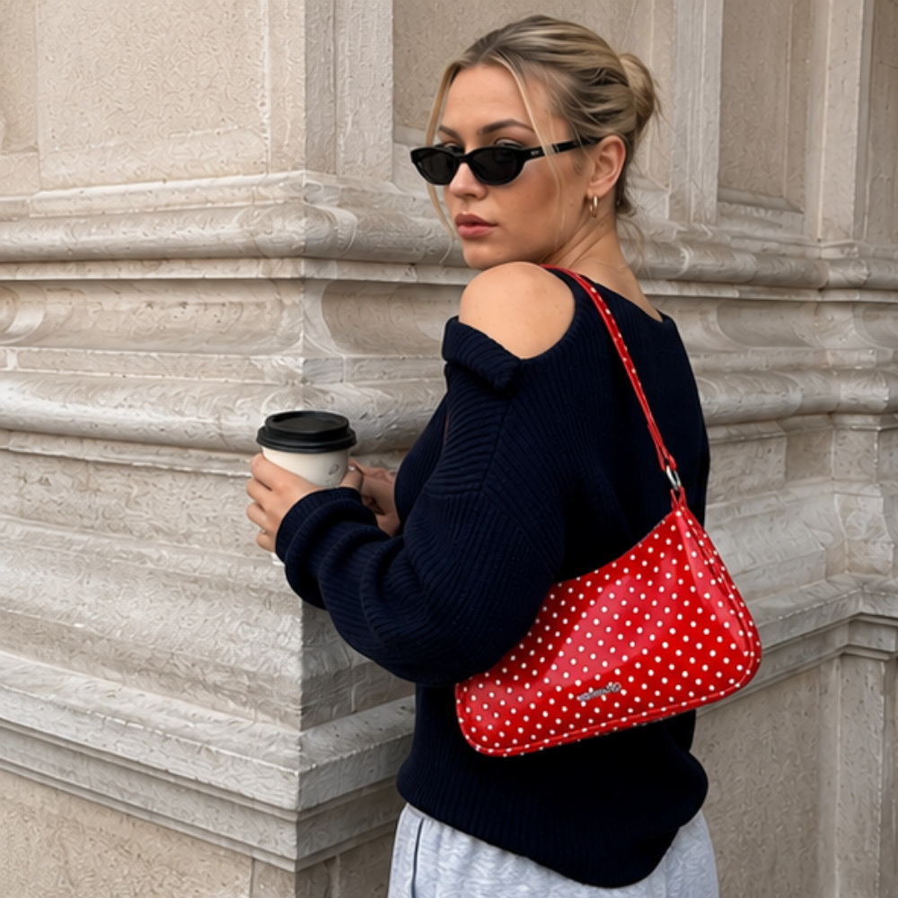 Rubiena Polka Dot Shoulder Bag