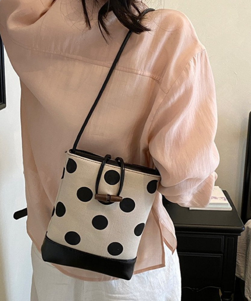 Dotelle Polka Dot Bucket Bag