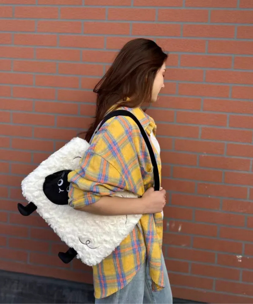 Mielune Plush Sheep Shoulder Bag