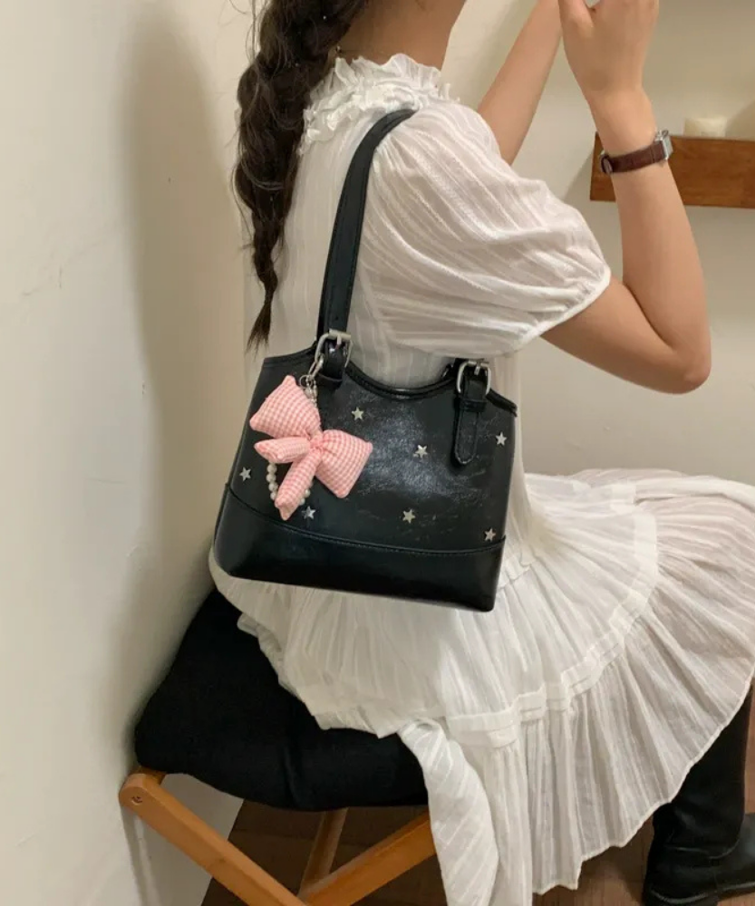 Perlisa Bow Charm Shoulder Bag
