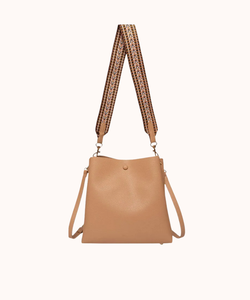 Léonore Vegan Leather Crossbody Bucket Bag