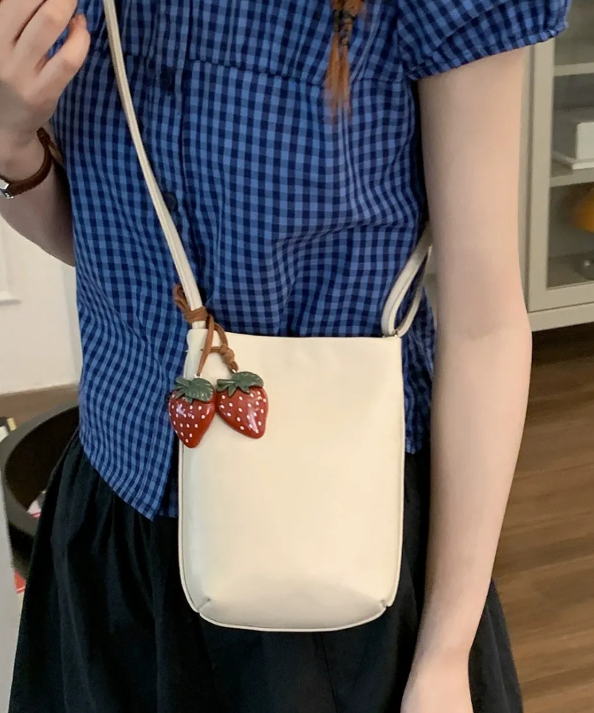 Fruttina Strawberry Charm Bucket Bag