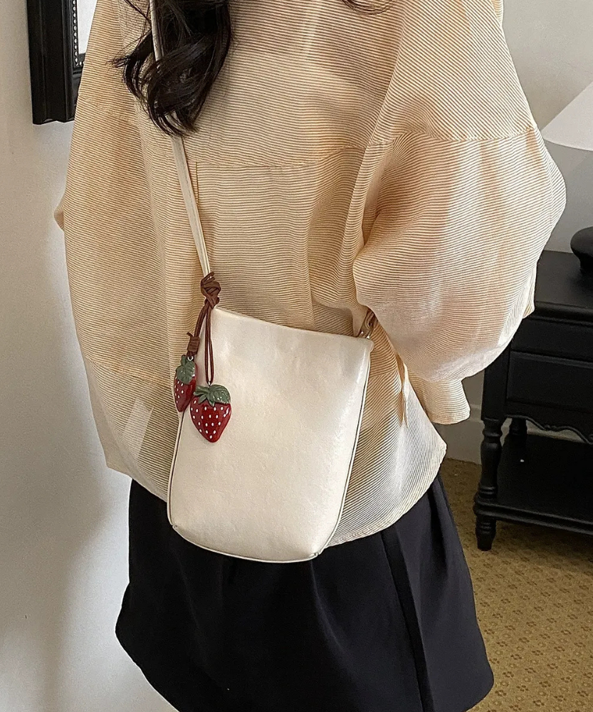 Fruttina Strawberry Charm Bucket Bag