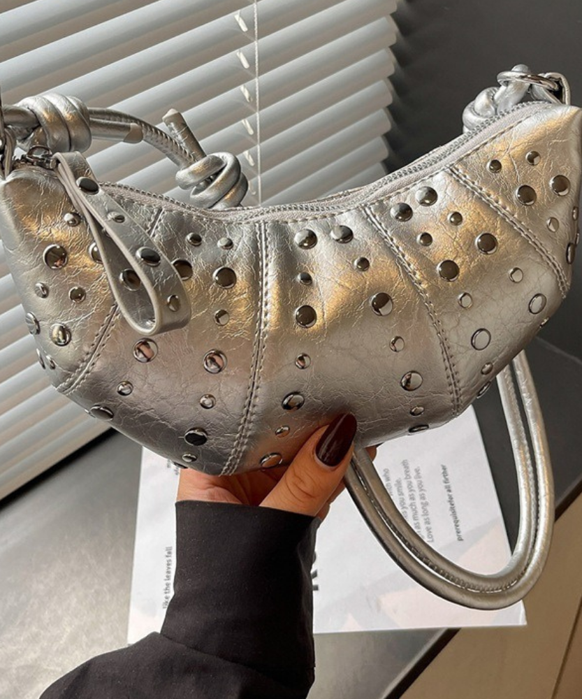 Tavrina Studded Croissant Shoulder Bag
