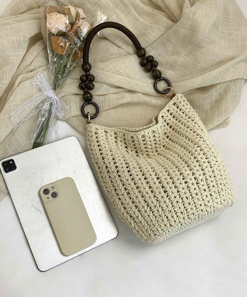 Marélle Beaded Handle Woven Bag