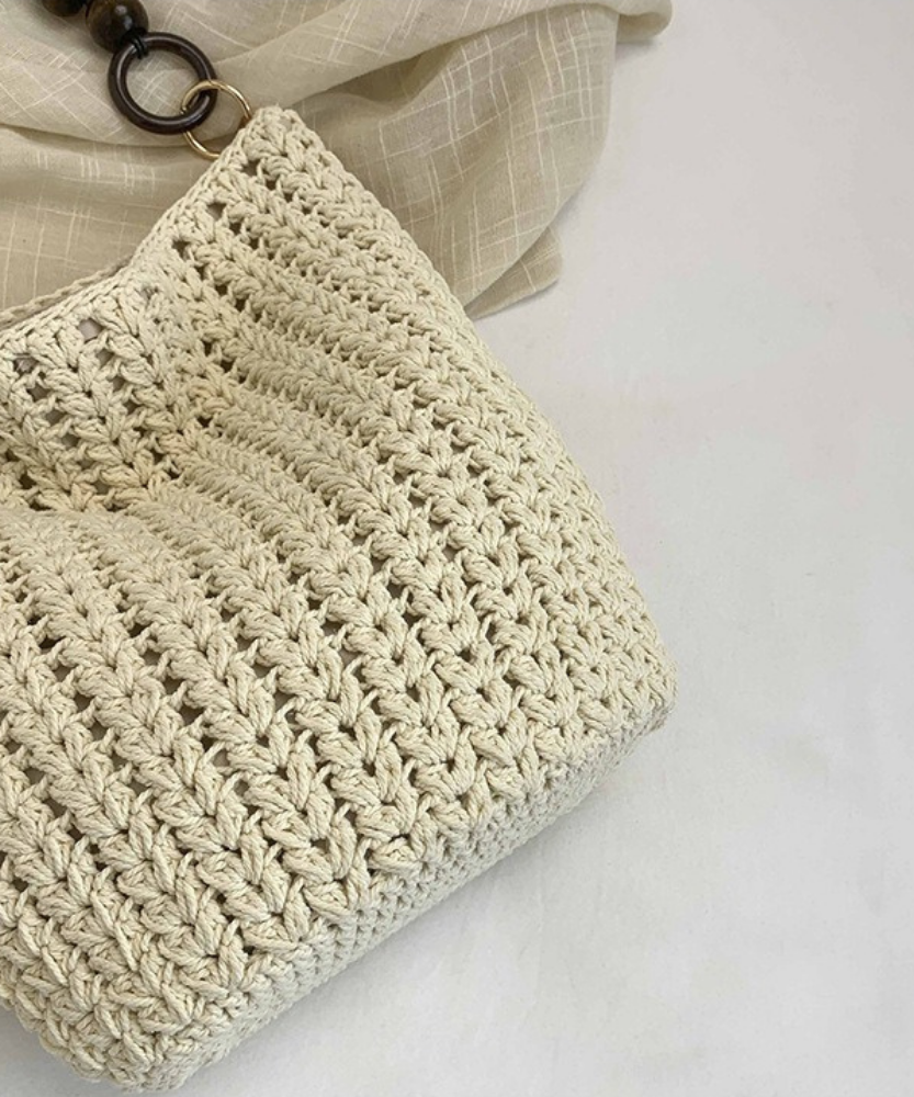 Marélle Beaded Handle Woven Bag