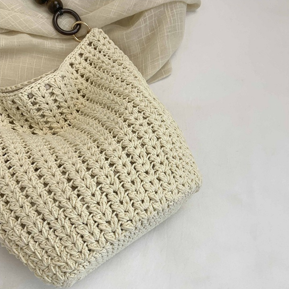 Marélle Beaded Handle Woven Bag