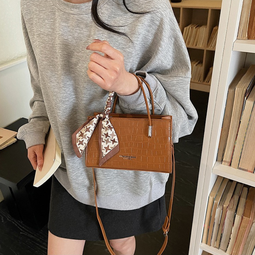Novera Croc-Embossed Mini Shoulder Bag