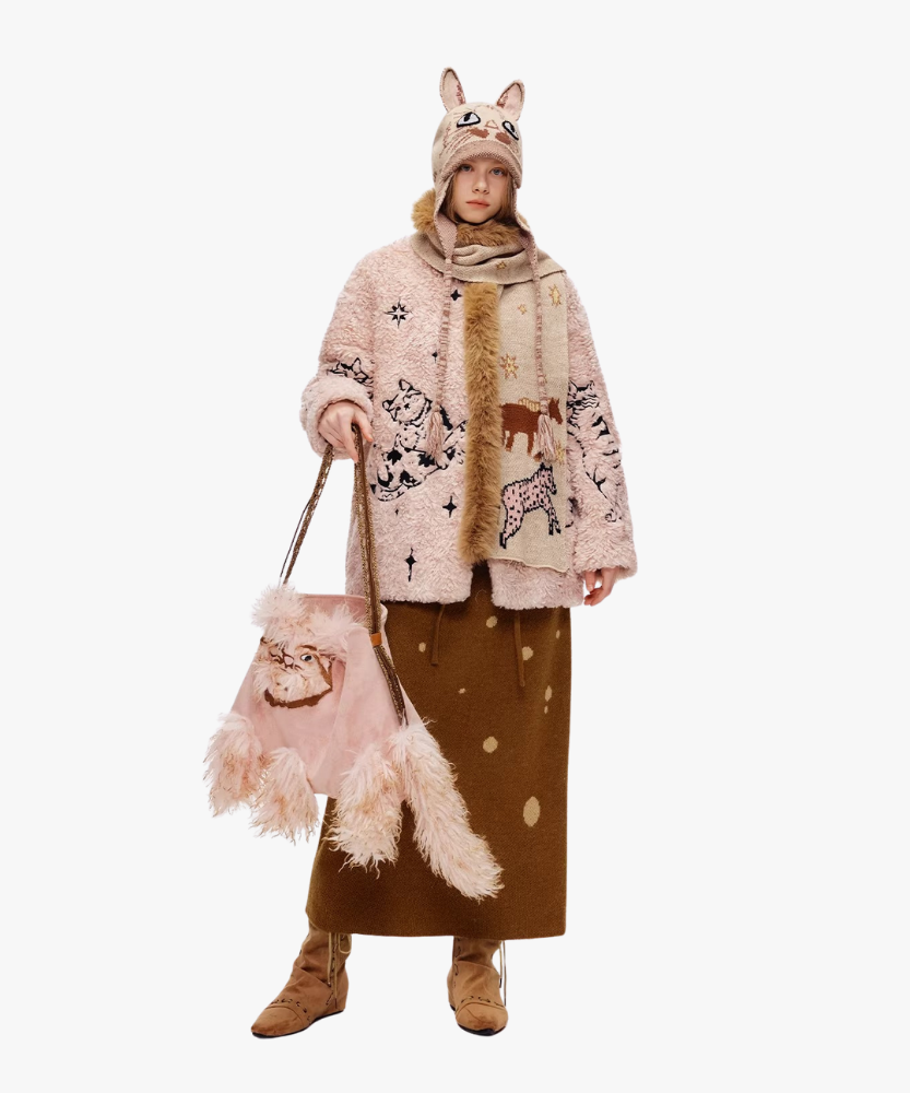 Félinea Faux Fur Cat Shoulder Bag