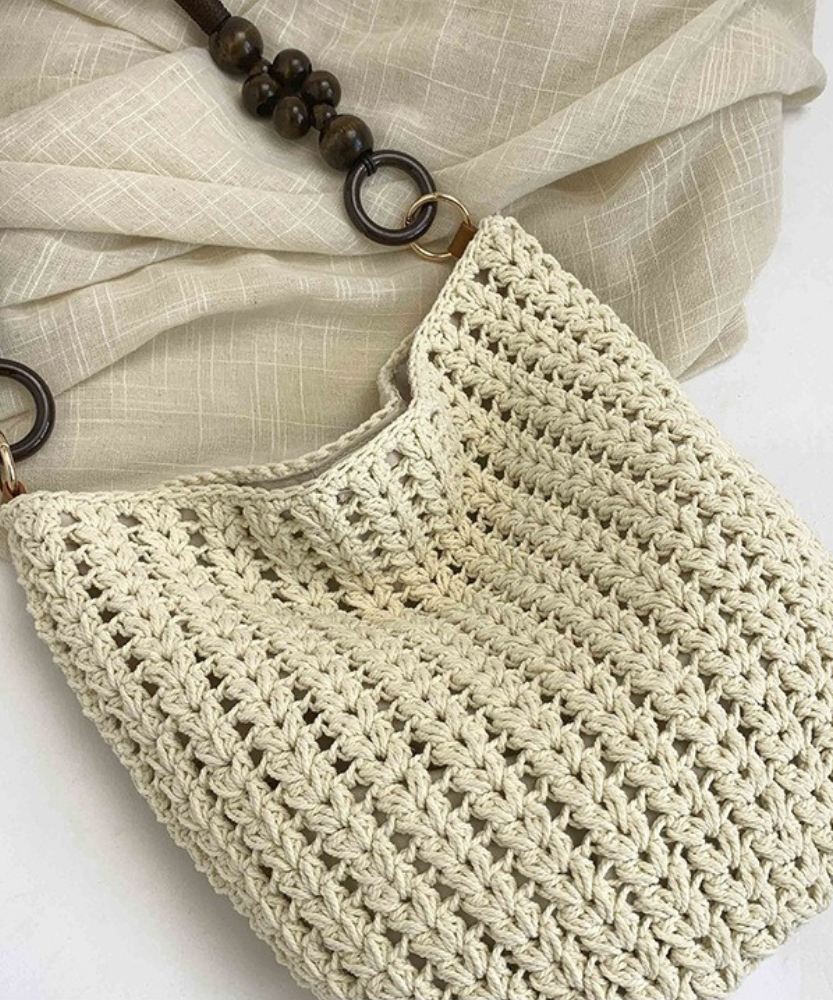 Marélle Beaded Handle Woven Bag
