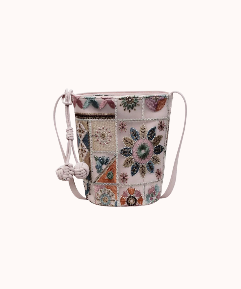 Mosaira Embroidered Bucket Bag