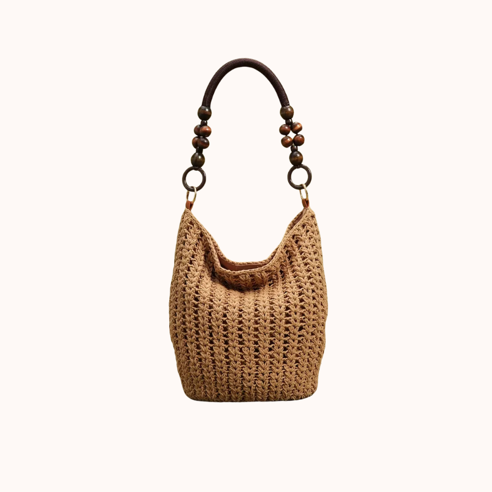 Marélle Beaded Handle Woven Bag