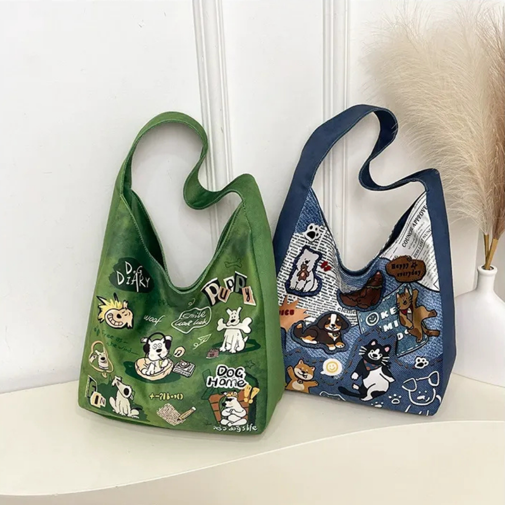 Canella Dog Print Shoulder Bag