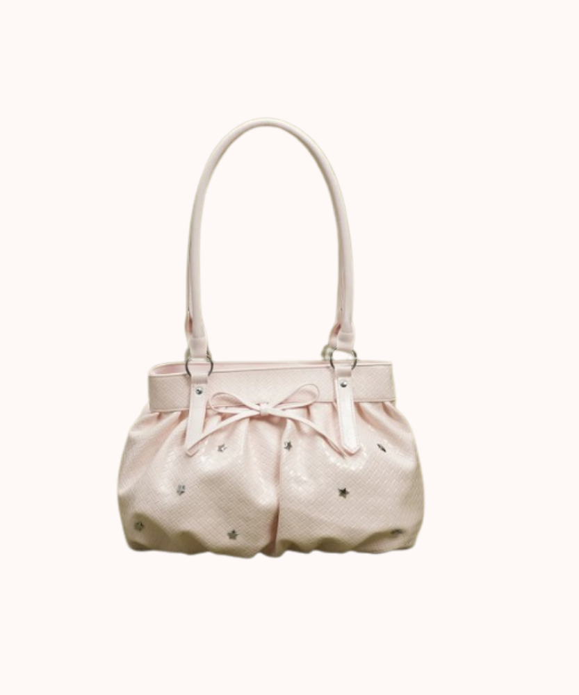 Avelisse Glossy Ruched Shoulder Bag