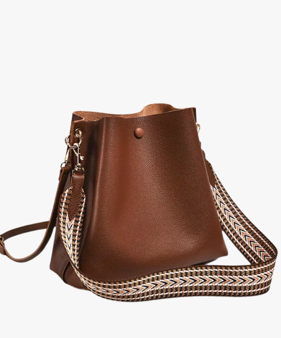 Léonore Vegan Leather Crossbody Bucket Bag