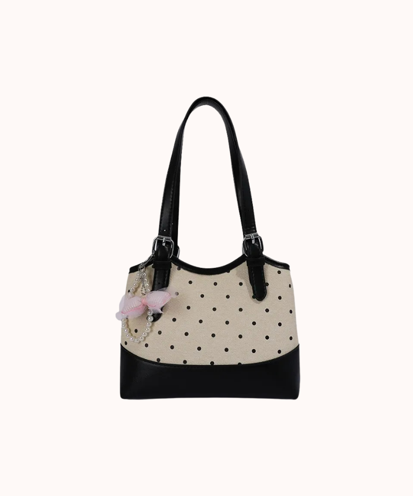 Noirette Bow Charm Shoulder Bag