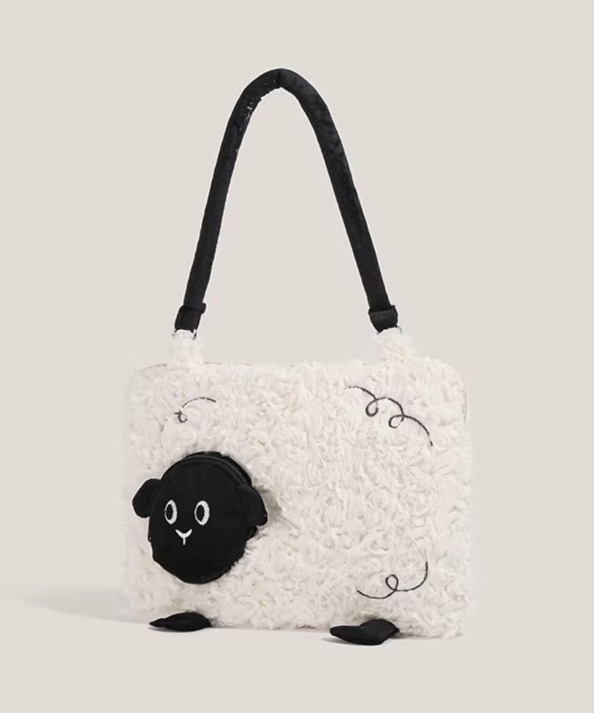 Mielune Plush Sheep Shoulder Bag