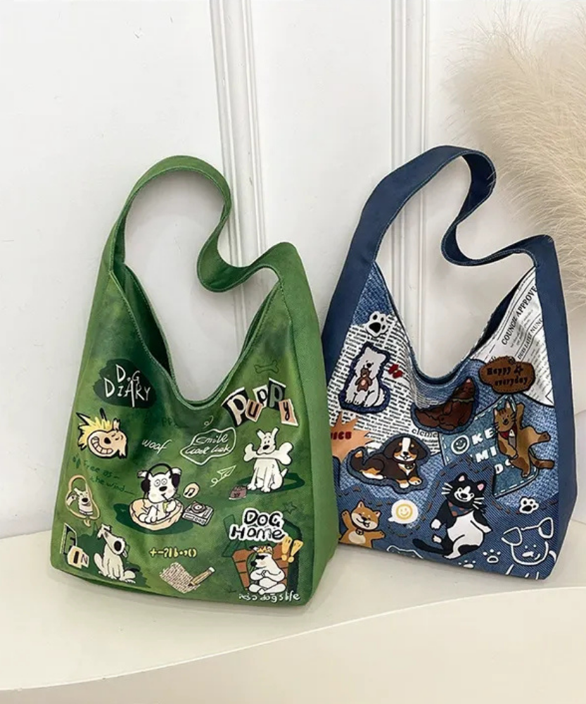Canella Dog Print Shoulder Bag
