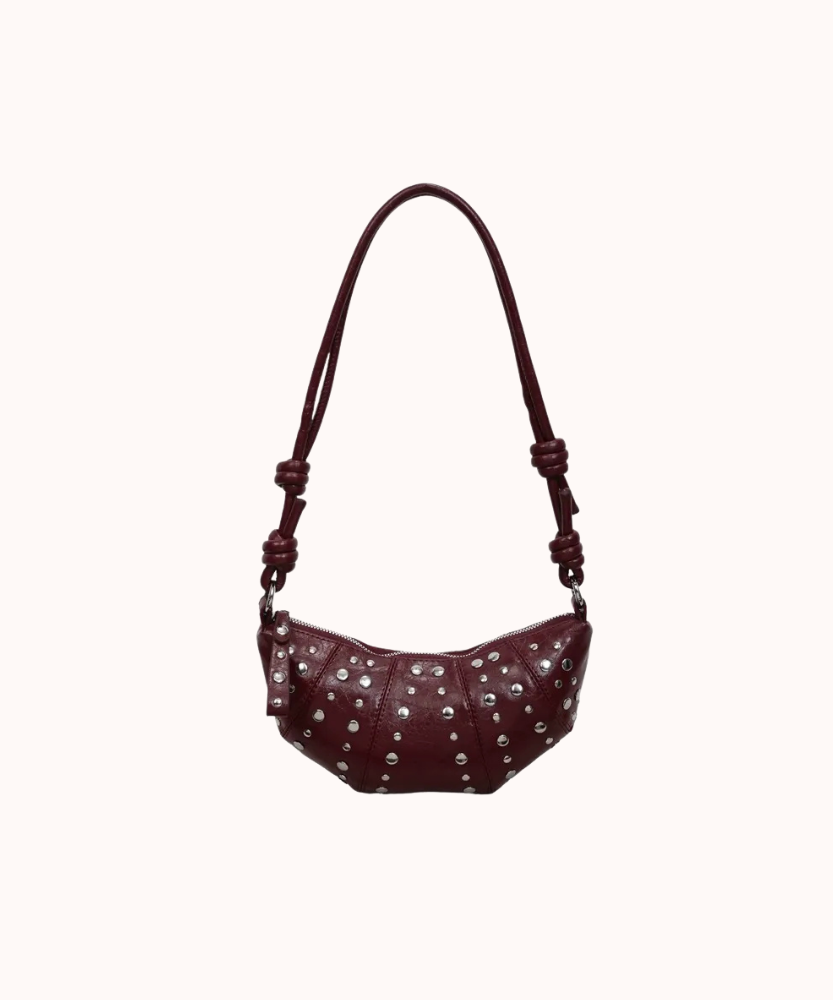 Tavrina Studded Croissant Shoulder Bag