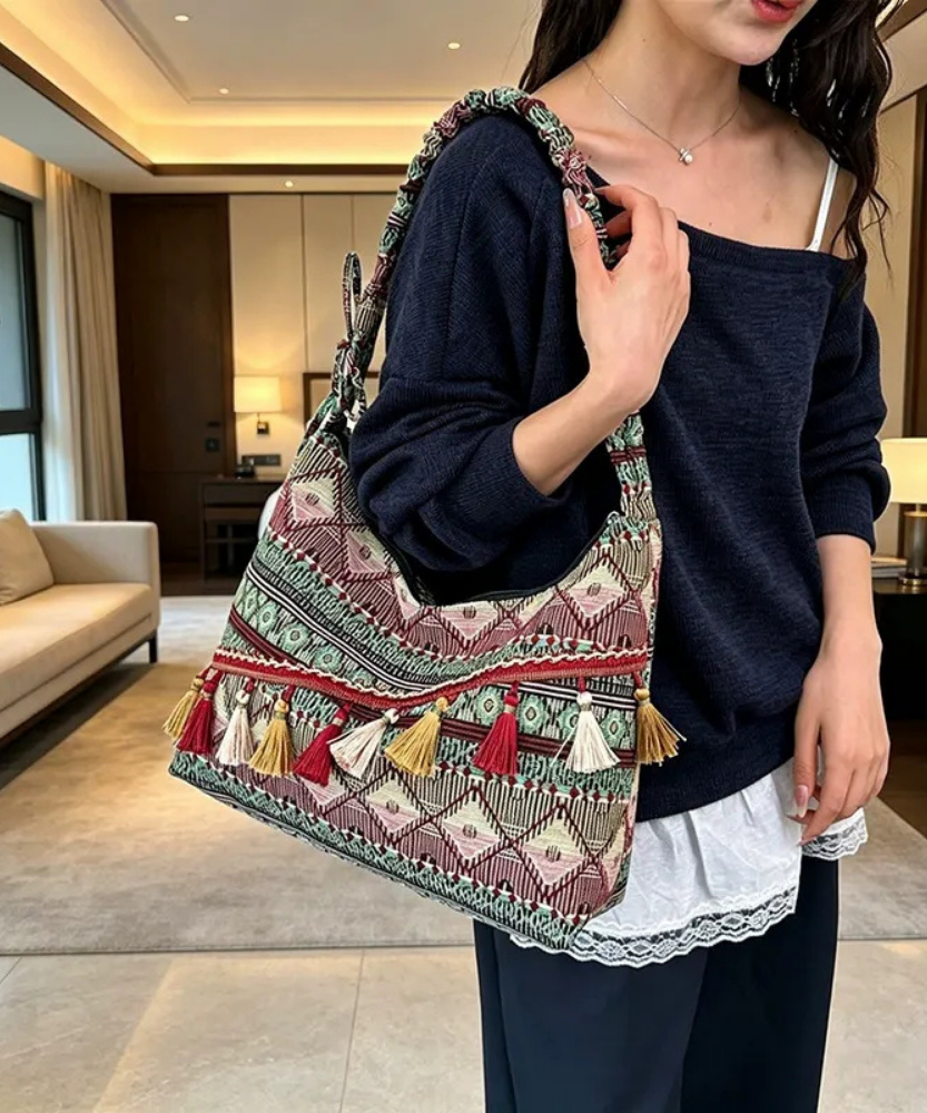 Marivelle Tassel-Trim Tote Bag