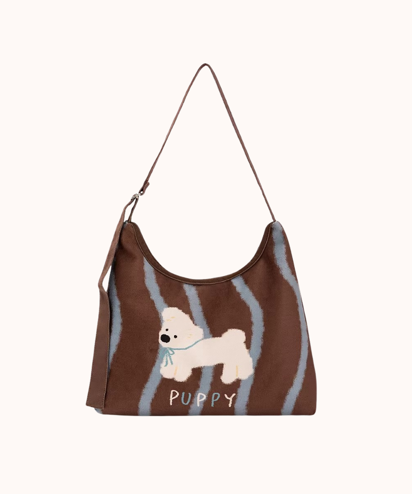 Pupelle Dog Print Shoulder Bag