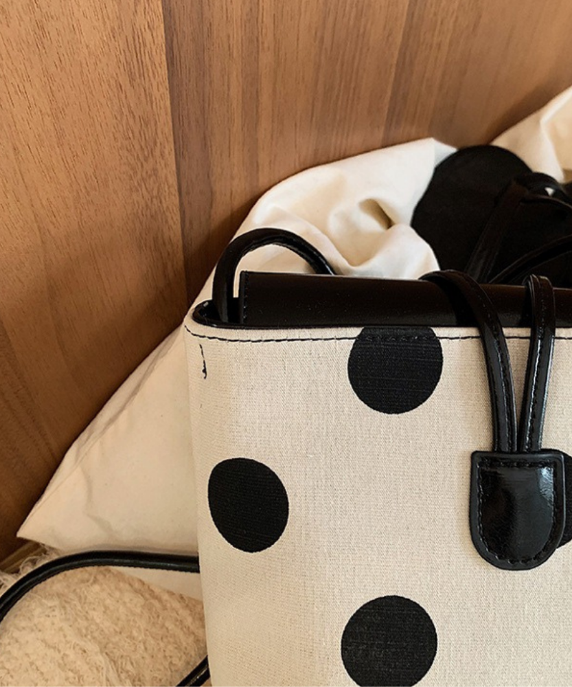 Dotelle Polka Dot Bucket Bag