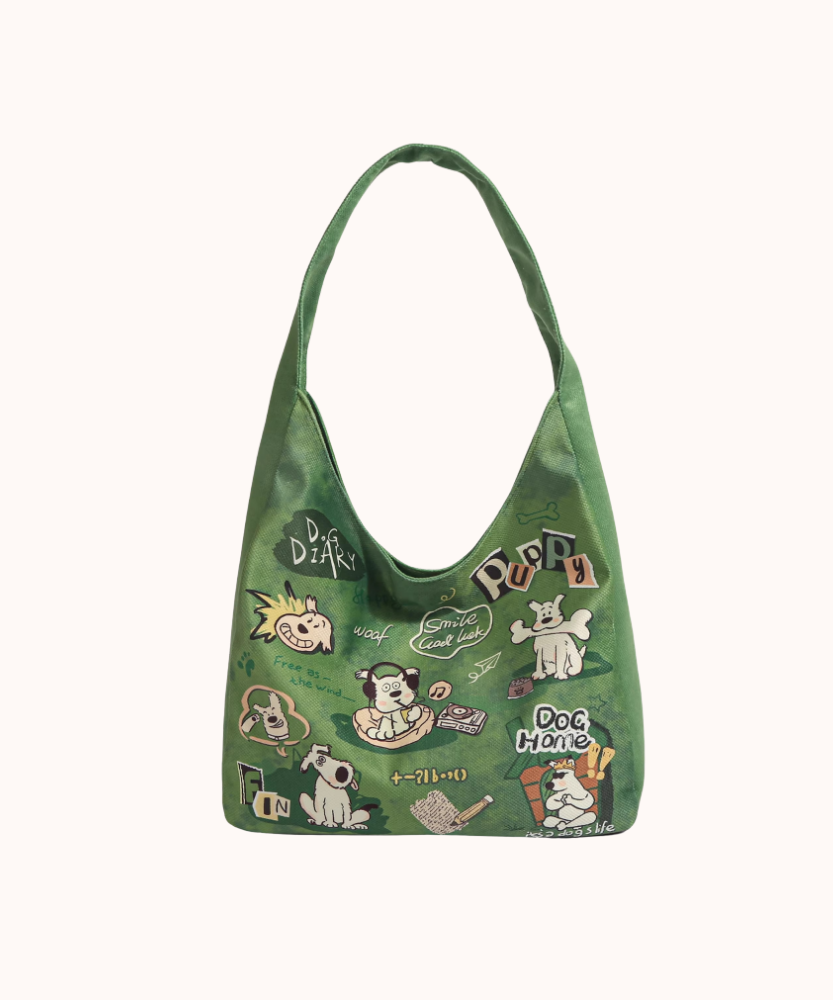 Canella Dog Print Shoulder Bag
